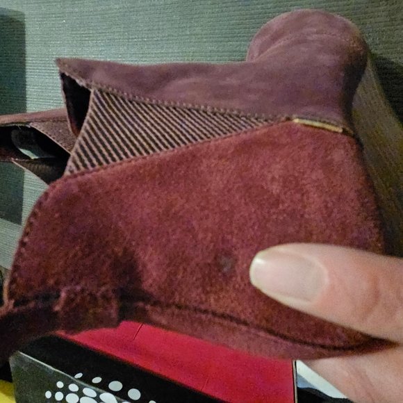 Tom's Kelsey wedge burgandy leather and suede 8.5M - Picture 5 of 5